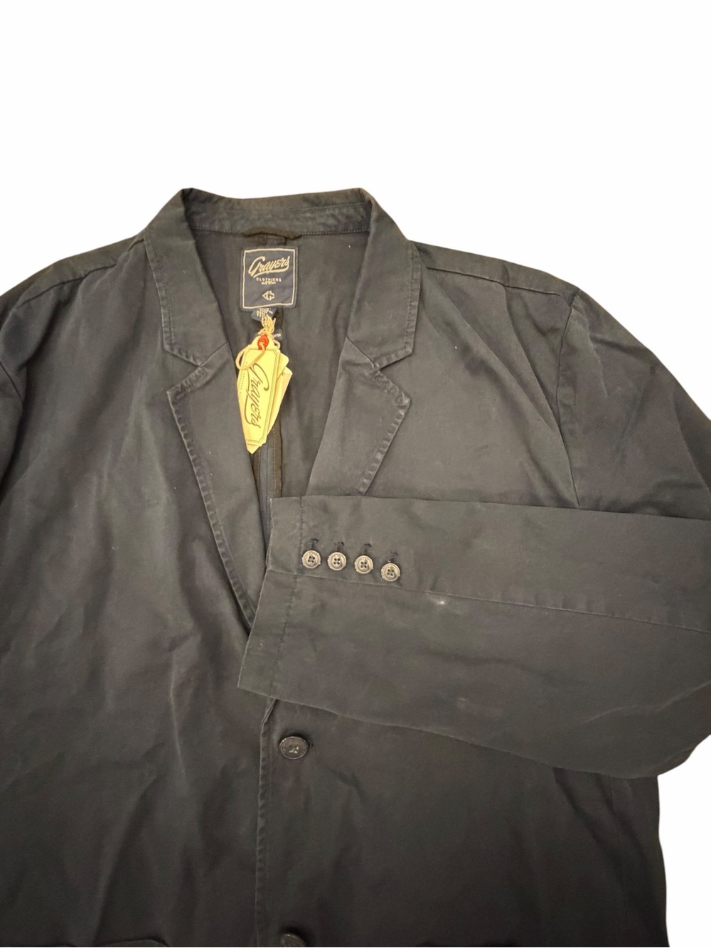 Grayers Clothiers Cotton Blazer Jacket Men's 3XL Navy Patch Pocket $175 Bombfell